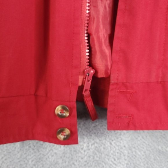 Vintage Windbreaker Mens Jacket Windbreaker Crew Collar Zip Pockets Lined Red XL - Picture 10 of 14